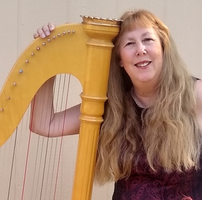 Star with her Lyon and Healey Prelude Harp